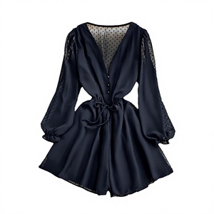 Vestido Formal Sexy de Punto 100% Poliéster para Mujer, de Cintura Alta, Ajustado, de Secado Rápido, sin Mangas, sin Espalda, con Cuello de Doble Capa, Largo a Media Pantorrilla - Product Image 2