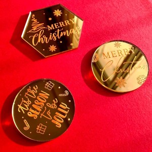 Décorations de gâteau de Noël <span class=keywords><strong>2023</strong></span>, nouveau design, cercles pour cupcakes, décorations en acrylique pour desserts, cadeaux - Product Image 4