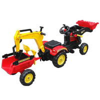 Tracteur à pédales pour enfants, voiture jouet, tracteur excavateur avec pelle amovible à godet