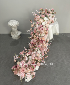 Op Maat Gemaakte Kunstbloemen Runner Bruiloft Bloem Rij Arrangement Bloemenloper Voor Bruiloft Decor - Product Image 3