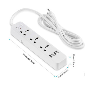 Nhà Máy Bán buôn <span class=keywords><strong>4</strong></span> cổng USB 3 Outlet chúng tôi tiêu chuẩn USB Power Strip 2m dây mở rộng - Product Image 1