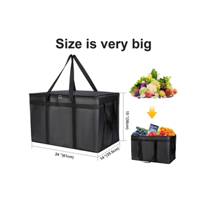 XL Luxury Insulated Food Delivery <b>Bag</b> 24x14x15 Inch Non-Woven Fabric Waterproof Keep Cold Reusable Zipper Closure Large Capacity - Product Image 3