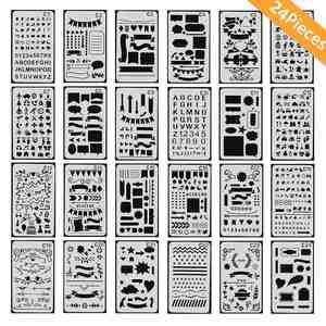 Hot Sell Custom ST-200 Plastic Drawing Stencils Set 0.25mm Thick Full Color <b>Journal</b>/Scrapbook/Diary & Pet Decorating - Product Image 2