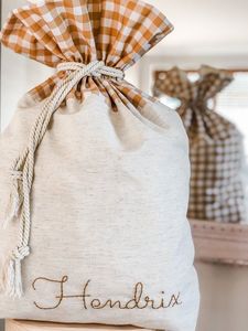 Wholesale Drawstring Santa Sacks Blank <strong>Christmas</strong> <strong>Bags</strong> Custom Gingham <strong>Christmas</strong> Gift <strong>Bag</strong> - Product Image 4