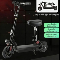 Mini Scooter Eléctrico con Asiento, Plegable y Portátil para Adultos, Marco de Acero de Alto Carbono, Solución Duradera para el Tráfico Urbano