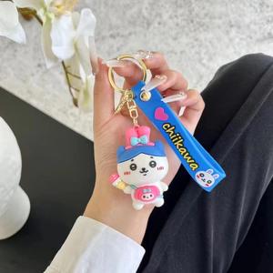 Trilogie de dessin animé Ikawa porte-clés Chiikawa poupée pendentif sac décoration suspendue, lot de porte-clés de voiture - Product Image 6