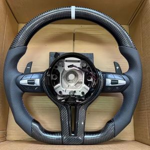 Expédition rapide, volant en fibre de carbone avec marquage blanc pour BMW M3 M4 F80 F82 E90 E91 E60 X5 F15 X6 F16 F10 F30 F32 F36 F60 - Product Image 1