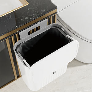 Poubelle sous comptoir, petite poubelle gain <span class=keywords><strong>de</strong></span> place pour armoire <span class=keywords><strong>de</strong></span> cuisine, <span class=keywords><strong>salle</strong></span> <span class=keywords><strong>de</strong></span> <span class=keywords><strong>bain</strong></span> ou bureau, avec double couvercle pour un ouverture facile - Product Image 4