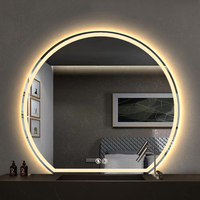 Miroir intelligent semi-circulaire pour salle de bain, coiffeuse, maquillage, éclairage LED, salon de beauté, barbier, cuisine, salon, à suspendre au mur
