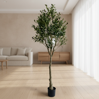 Grand arbre d'olivier artificiel en plastique pour cabinet vétérinaire, centre de soins animaux, mariage, espaces d'attente intérieurs