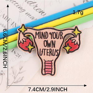 Parche de Tela <span class=keywords><strong>Bordado</strong></span> a Máquina Termoadhesivo al por Mayor, Parche de <span class=keywords><strong>Bordado</strong></span> <span class=keywords><strong>Feminista</strong></span>, Servicio Personalizado Disponible - Product Image 6