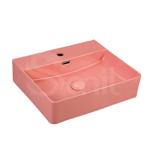 Cheap Sanitary Sink Basin Wash Basin Pink Matte Coloured Bathroom Basin