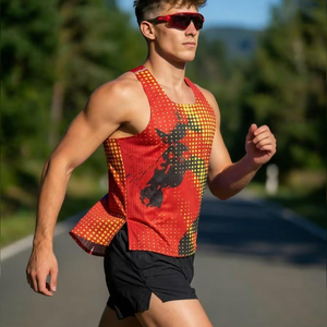 Running Marathon <b>Singlet</b> Shirt Running Vest Custom Breathable Gym Seamless Vest Basketball Jersey Knitted Race <b>Men</b> Tank Top - Product Image 1