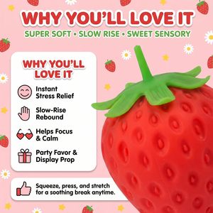 Juguetes de Frutas al por Mayor, OEM, Personalizados, Realistas, de Durian y Fresa, de Plástico PVC TPR, para Aliviar el Estrés - Product Image 2