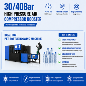 เครื่องเป่าขวดพลาสติก Airstone PET รุ่น High Air Booster 30 บาร์ 40 บาร์ 37 กิโลวัตต์ 10.0 ลูกบาศก์เมตร/นาที แบบลูกสูบ - Product Image 3