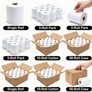 Papel Térmico para Recibos de Cajero, Grado A, 80x60 mm (3 1/8 x 230), Impresión en Negro, Compatible con Aplicación <span class=keywords><strong>Clov</strong></span>, 50 Rollos Blancos para Terminales Punto de Venta - Product Image 4
