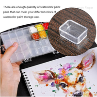 Mini boîtes à aquarelle pliables en plastique écologique de 0,5 ml, transparentes/blanches, demi-palettes vides pour peinture à l'huile et acrylique, idéales pour les voyages