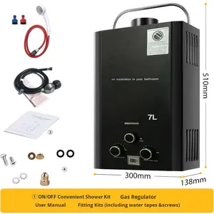 <span class=keywords><strong>Chauffe</strong></span>-<span class=keywords><strong>eau</strong></span> portable pour <span class=keywords><strong>camping</strong></span>-<span class=keywords><strong>car</strong></span> et <span class=keywords><strong>camping</strong></span>, extérieur, à gaz liquide, instantané, sans réservoir, 14000W, 2 niveaux d'efficacité énergétique, 7L - Product Image 3