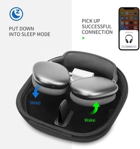 Étui intelligent EVA pour <span class=keywords><strong>Apple</strong></span> <span class=keywords><strong>AirPods</strong></span> <span class=keywords><strong>Max</strong></span> Housse de transport portable pour voyage Fermeture à glissière Supporte le mode veille Organisateur rigide Sac de rangement - Product Image 2