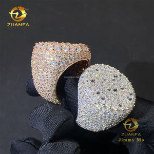 Anillo de Hombre Redondo con Incrustaciones de Diamantes de Imitación Vvs1 Moissanite, Plata de Ley 925, Estilo Hip Hop, Nuevo y Popular - Product Image 5