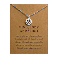 Collier pendentif symbole Om Yoga en acier inoxydable, chaîne ras du cou avec symbole hindou Om Shiva, bijou amulette vintage