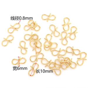 Cierre en forma de S de acero inoxidable chapado en oro de 18k para la fabricación de pulseras, accesorios de joyería H1332 - Product Image 3