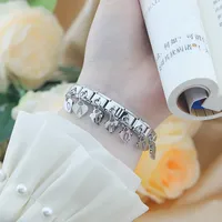 Hapiship 2024 Femmes Filles Anglais A-Z 26 Lettres Liens Fit 9mm Bracelet En Acier Inoxydable Alphabet Italien Charme DJ1083