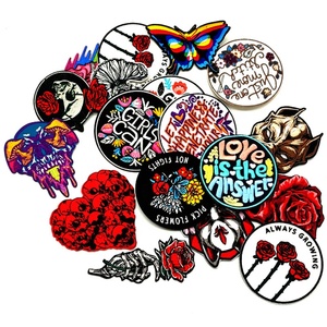 Skull Và Hình Trái Tim Màu Đỏ Thêu Các Bản Vá Lỗi Halloween Goth Punk Rock Jeans Sắt Hat Trang Trí Hippie Phù Hiệu Phong Cách Đính - Product Image 6