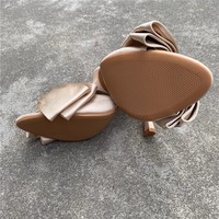Nouvelles Mules et Claquettes de Créateur à Talon Haut avec Nœud, Talon Fin, Marque de Chaussures pour Femme, Sandales à Talon Aiguille à Bout Pointu