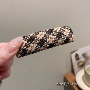 Épingles à cheveux en tissu tricoté à carreaux, style coréen, polyvalentes, pour femmes, pinces BB, accessoires pour cheveux, vente en gros - Product Image 6