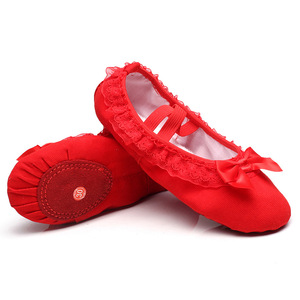 Zapatillas de Ballet suaves para niños, zapatos de baile de Ballet rosa, zapatos de entrenamiento de gimnasia, zapatillas de bailarina para niñas - Product Image 4