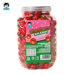 Großhandel OEM Bestellung 2g Mini Gummy Ball Erdbeer geschmack Gefüllte Marmelade Soft Candy Gummy Für Kinder