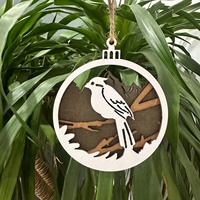 Décorations d'arbre de Noël en bois multicouches personnalisées avec gros pied, wapiti, ours, Bigfoot, Sasquatch, ornement d'arbre de Noël en bois original