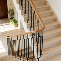 Rampe d'escalier en fer forgé décorative d'intérieur, design moderne, haute qualité, creuse, noir mat, installation facile, pour appartement