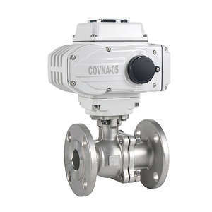 Vanne à boisseau sphérique COVNA 1/2 pouce PN16 haute pression ANSI Classe 150 2 voies 2 pièces à bride RF SUS304 avec actionneur électrique - Product Image 1