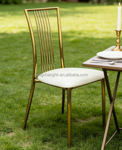 Sillas de Boda de Hierro Dorado Brillante, Diseño Nuevo, Lujosas y Duraderas, Respaldo Redondo en Forma de Corazón, para Hoteles, Banquetes y Eventos - Product Image 3