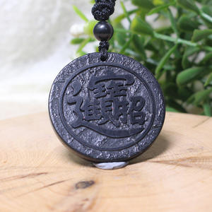 Pendentif en Shungite Russe Antique Fait Main en Pierre Naturelle Pure 35-40mm, Vente en Gros de Pierres Naturelles – Approvisionnement Direct Usine - Product Image 5