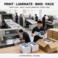 Brochure de profil d'entreprise OEM, impression A4, reliure collée, plastification, 20 pages, service de correction personnalisé, faible MOQ, livrets