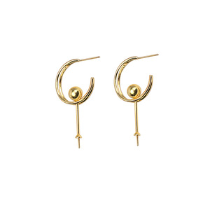 Boucles d'oreilles en argent S925, pentagramme de la comète, pour femme, polyvalentes, 5-7 perles, demi-finies, accessoires personnalisés - Product Image 5