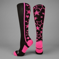 Chaussettes de course à compression haute élasticité pour marathon, en nylon et coton tricoté, séchage rapide, respirantes, hauteur genou, pour femmes et jeunes sportives