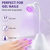 Lampe à ongles UV LED mini rechargeable portable 7W, lampe tactile pour manucure avec tête en silicone, sécheuse à vernis à ongles UV pour usage domestique