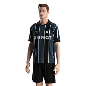 Camiseta de fútbol Polo personalizada con cuello en V con tela de secado rápido y gestión de la humedad para partidos de Club - Product Image 2