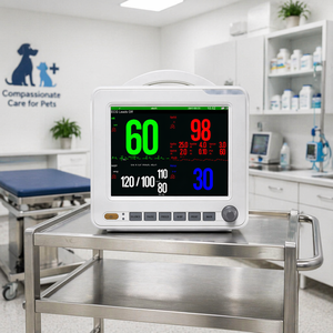 Monitor Veterinario EUR VET de 12.1 Pulgadas con Pantalla Táctil TFT, SPO2, ETCO2, PR, NIBP, Soporte para Titulación de Concentración de Medicamentos, Tendencia de 720h para Clínica - Product Image 1