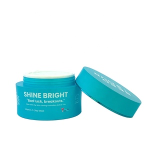 Ton maske doppel wand glas acryl 50g leere kosmetische creme jar private label frost blau farbe kunststoff glas container - Product Image 2