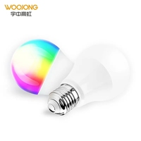 Ampoule LED intelligente WOOJONG RGB E26/E27/B22 Alimentée par courant alternatif CRI élevé 80 Plastique Contrôle à distance WiFi Éclairage intérieur 7W/9W Garantie de 2 ans