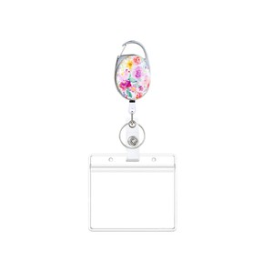 Oval-shaped patterned badge roll holder with double-sided UV printing and back <b>clip</b>. Also available: Oval-shaped badge roll - Product Image 5