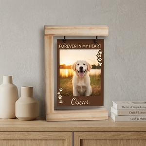 <span class=keywords><strong>Marco</strong></span> de Fotos de Madera Personalizado para Mascotas, con Nombre y Huella, Diseño Moderno para Montar en la Pared, Recuerdo de Mi Perro, Siempre en Mi Corazón - Product Image 6
