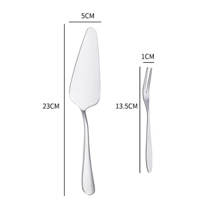 Juego de tenedor y cuchillo para pastel de acero inoxidable 304, cuchillo y tenedor para pastel lunar, plato de cumpleaños en caja, vajilla con diseño de sombrero de vela - Product Image 3