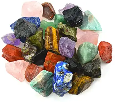Natural Multi Color Rough Specimen Healing Rough Stones Irregular Colorful Cutting Rough Stone Raw Quartz Crystal Rough Gemstone