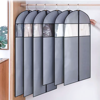 Housse anti-poussière translucide pour vêtements, cintre imperméable, avec rangement de garde-robe anti-poussière en tissu PEVA